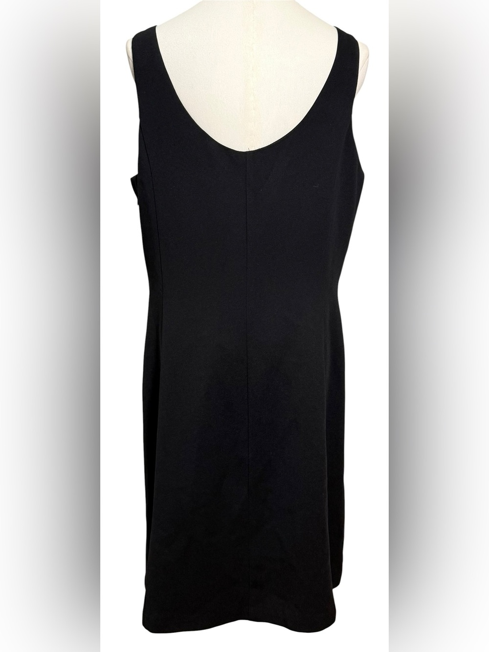 Vintage Carole Little Black Sleeveless Shift Dress Size 14 - Picture 4 of 6